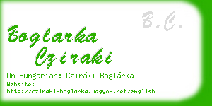 boglarka cziraki business card