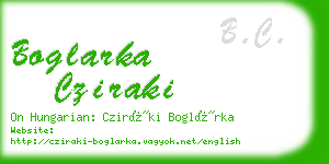 boglarka cziraki business card